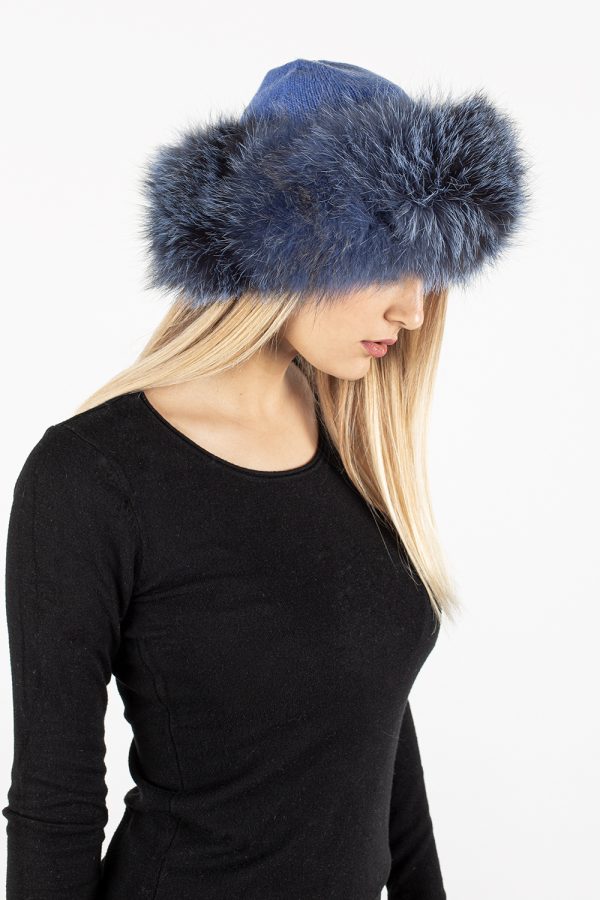 5137-R + BORDATURA VOLPE — berretto in 100% cashmere — Goia Roberto