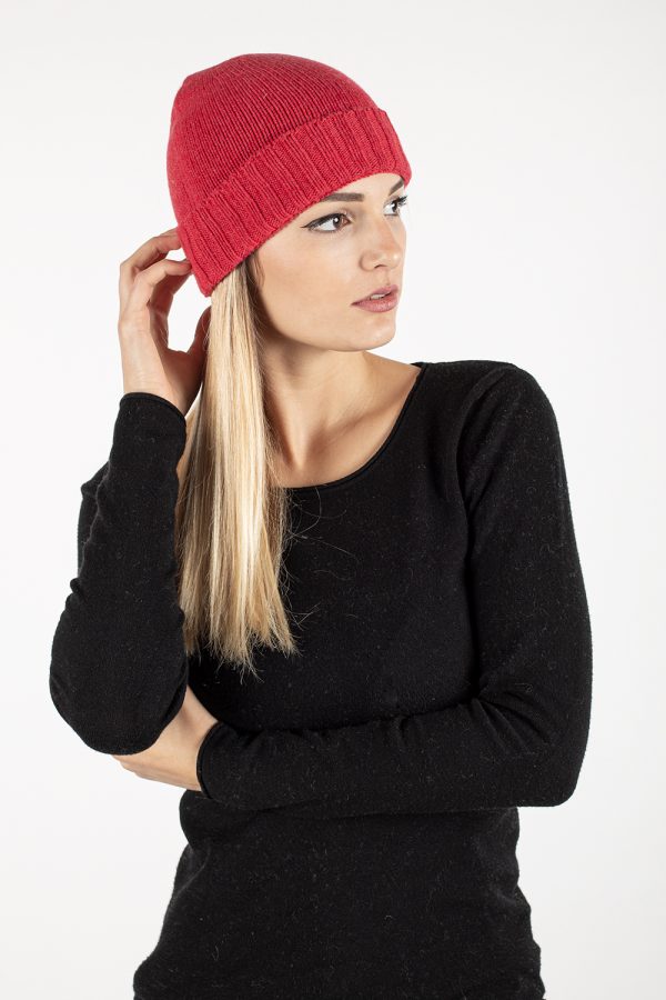 5137-R Berretto Unisex — berretto in 100% cashmere — Goia Roberto