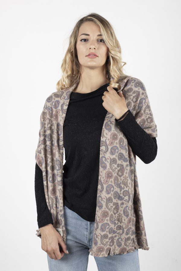 Art Sciarpa Stampata misto WS disegno cashmere — sciarpa in misto cashmere — Goia Roberto