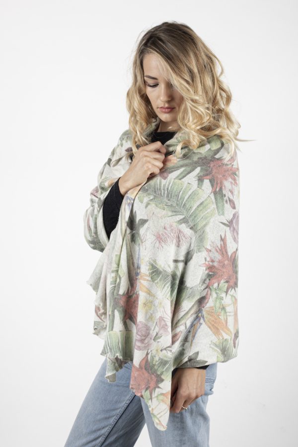 Art Stola Stampata misto WS disegno floreale/02 — sciarpa in misto cashmere — Goia Roberto