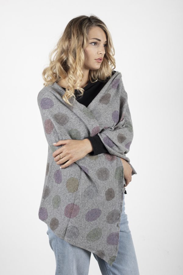 Art Stola Stampata misto WS disegno Palline — sciarpa in misto cashmere — Goia Roberto