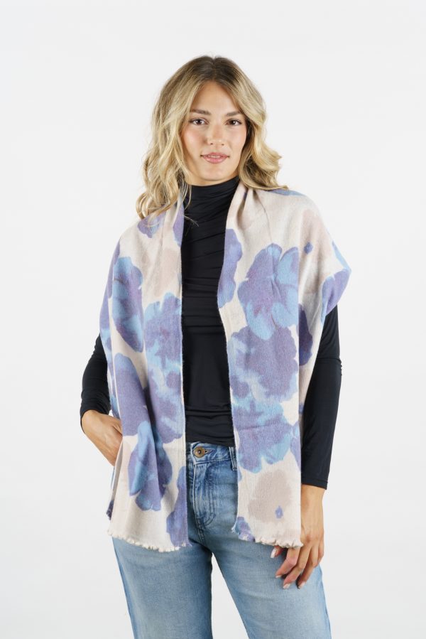SCIARPA ALESSIA disegno PAPAVERO — sciarpa in misto cashmere — Goia Roberto